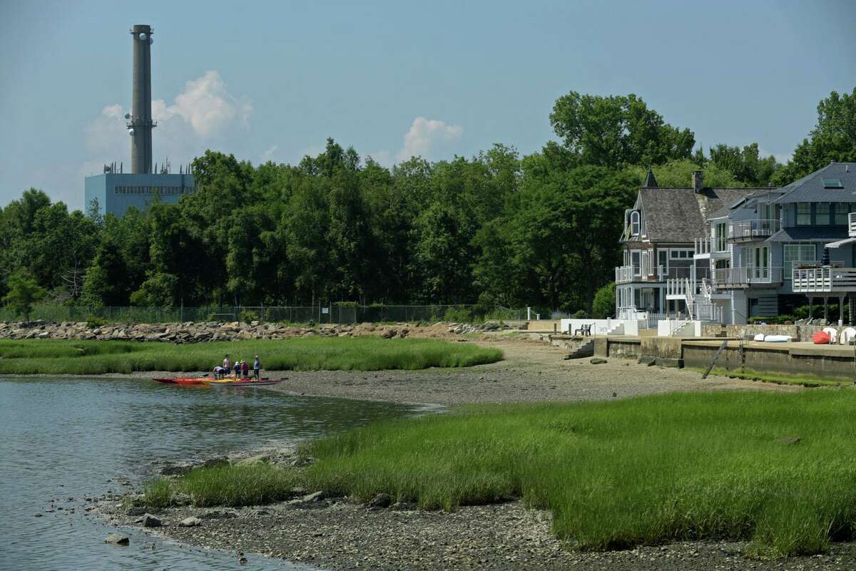 The Manresa Power Plant in Norwalk Conn. on Thursday July 9, 2020. Residents of Harborview worry that storgae for the Walk Bridge project would bring unwanted traffic to the island.