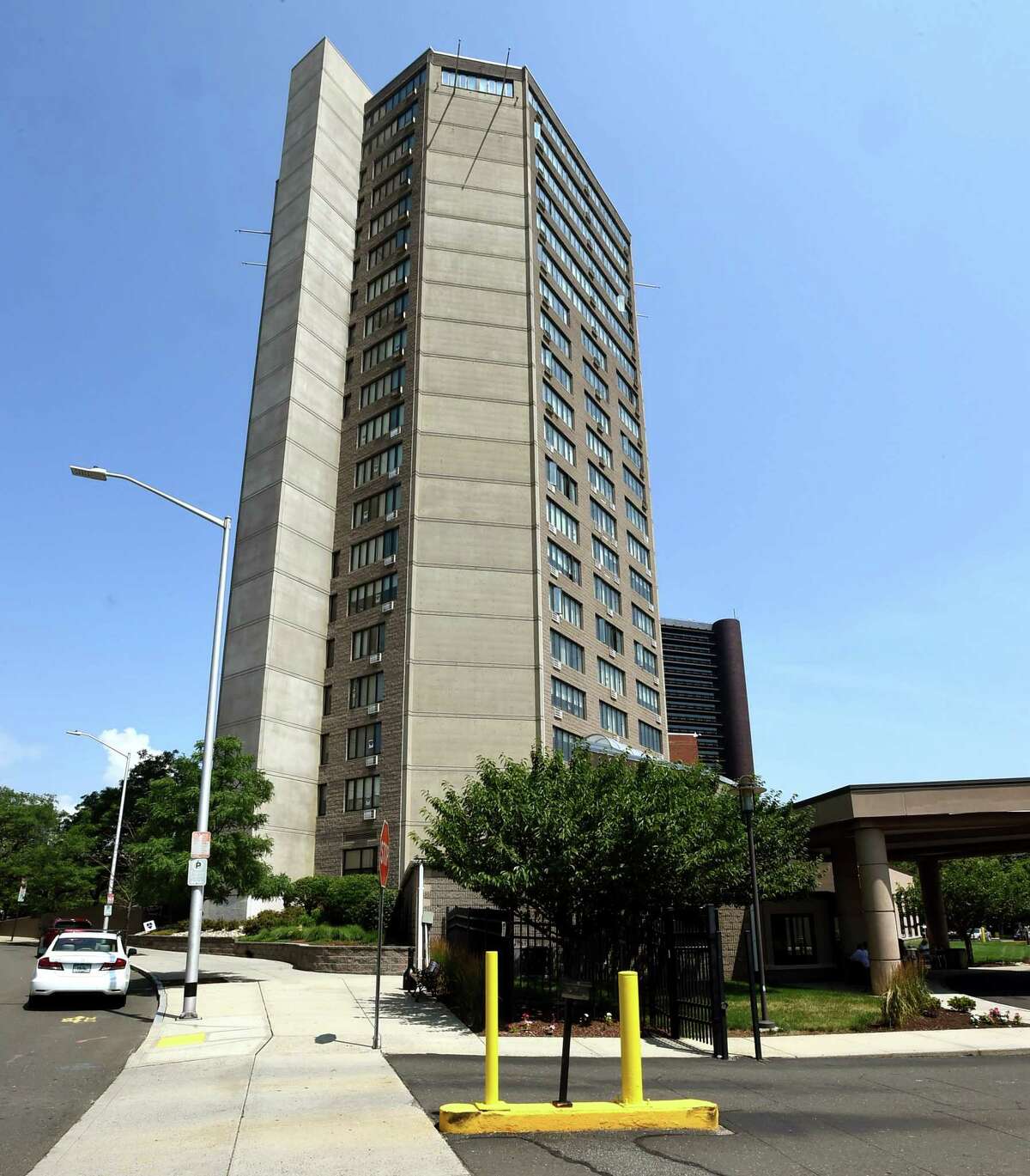 New Haven, Connecticut - Thursday, July 9, 2020: Tower One Tower East assisted living facility in New Haven.