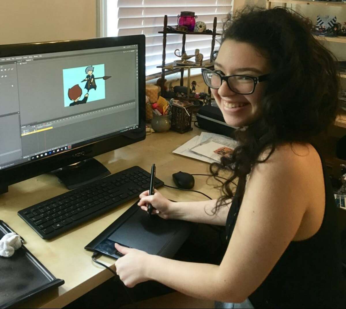 Emma Keating leads Cartoon Drawing via Zoom on Fridays in July.