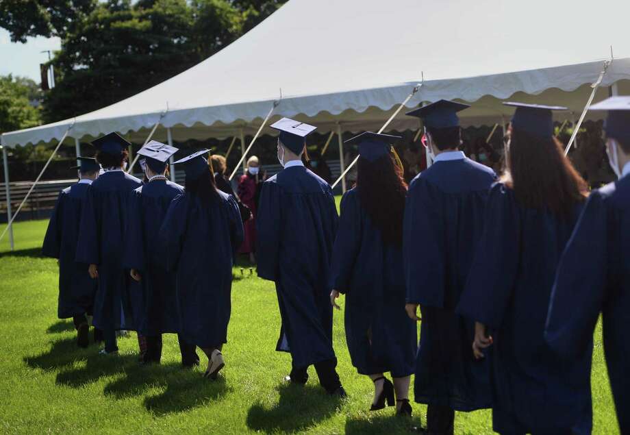 The Notre Dame High School graduation in Fairfield, Conn. on Sunday, July 12, 2020. Photo: Brian A. Pounds / Hearst Connecticut Media / Connecticut Post