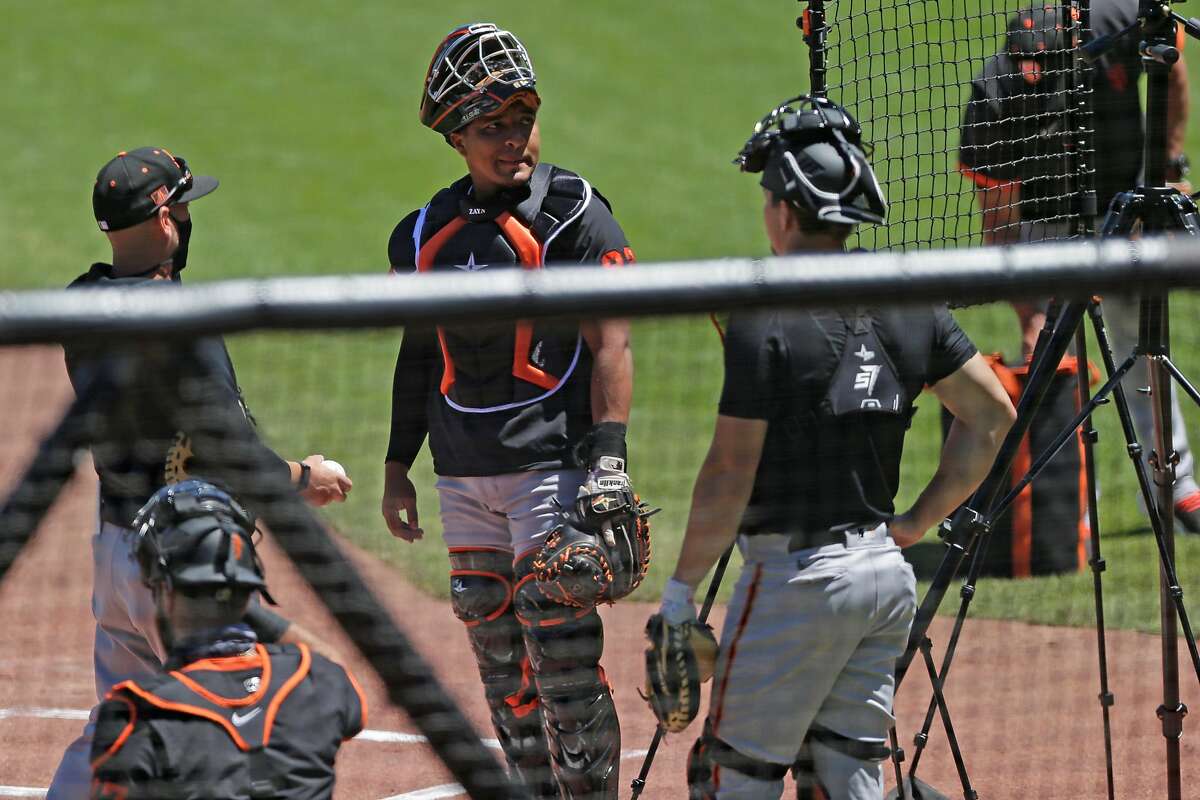 San Francisco Giants catcher Chadwick Tromp during summer camp at Oracle Park on Friday, July 10, 2020, in San Francisco, Calif.