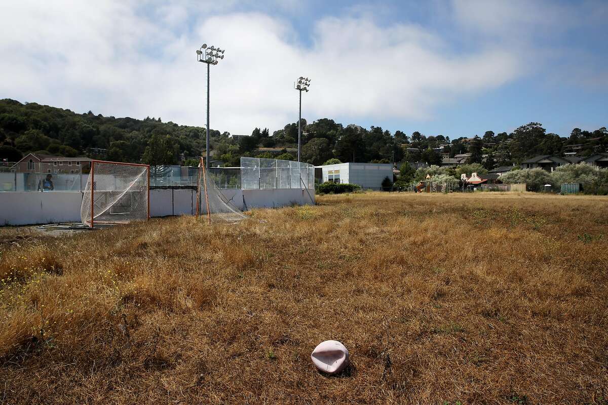 Paul Austin, 44, CEO of Play Marin, a nonprofit that runs sports leagues and other classes for youth in Marin City, would like to place a gym and build a ball field at a former school located near the Marin City Recreation Center, located at 630 Drake Ave., on Wednesday, July 1, 2020, in Sausalito, Calif. "It's an uphill battle, but a battle worth fighting," Austin said. Most of the kids in these programs live in public housing. Paul grew up in Marin City and has been pushing for county executives to provide more funding to programs and infrastructure in Marin City. He's been pointing out the large disparities between Marin City's resources and the surrounding wealth of Sausalito and the rest of Marin County