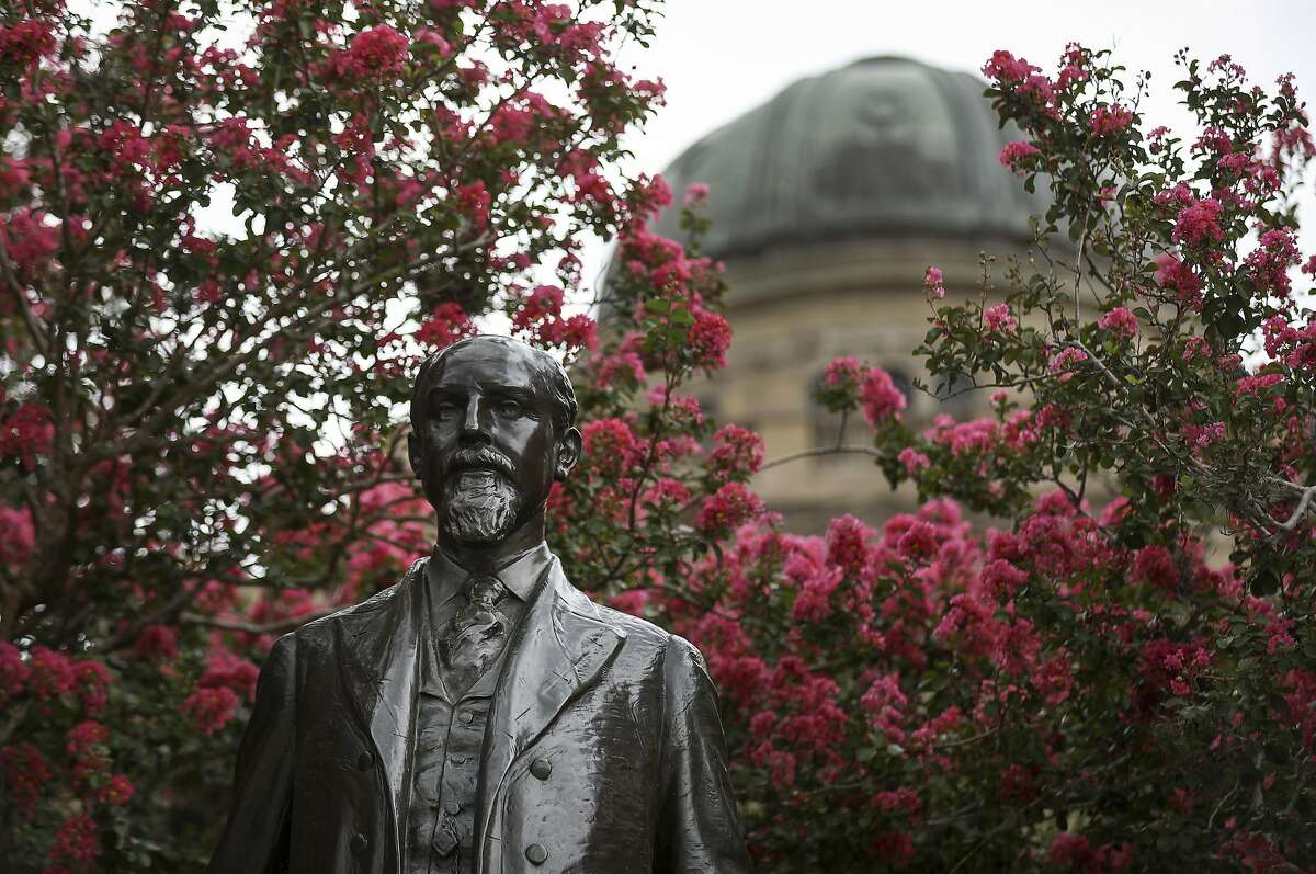 A statue of Lawrence Sullivan "Sul" Ross, photographed Tuesday, July 7, 2020, at Texas A&M University in College Station. Ross was a Texas Ranger, a Confederate general, a governor of Texas and the university president that some credit with saving the university in its early years.