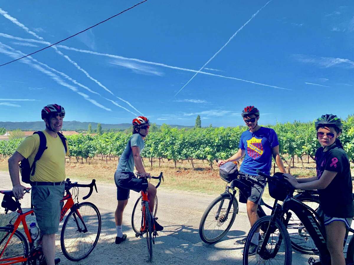 Darien resident Susan Daly's family bike vacation. From left, Brian Daly, sons Quin and Kieran, and daughter Kateri.
