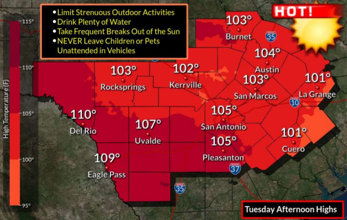 Continuing tripledigit temperatures in San Antonio lead to new heat