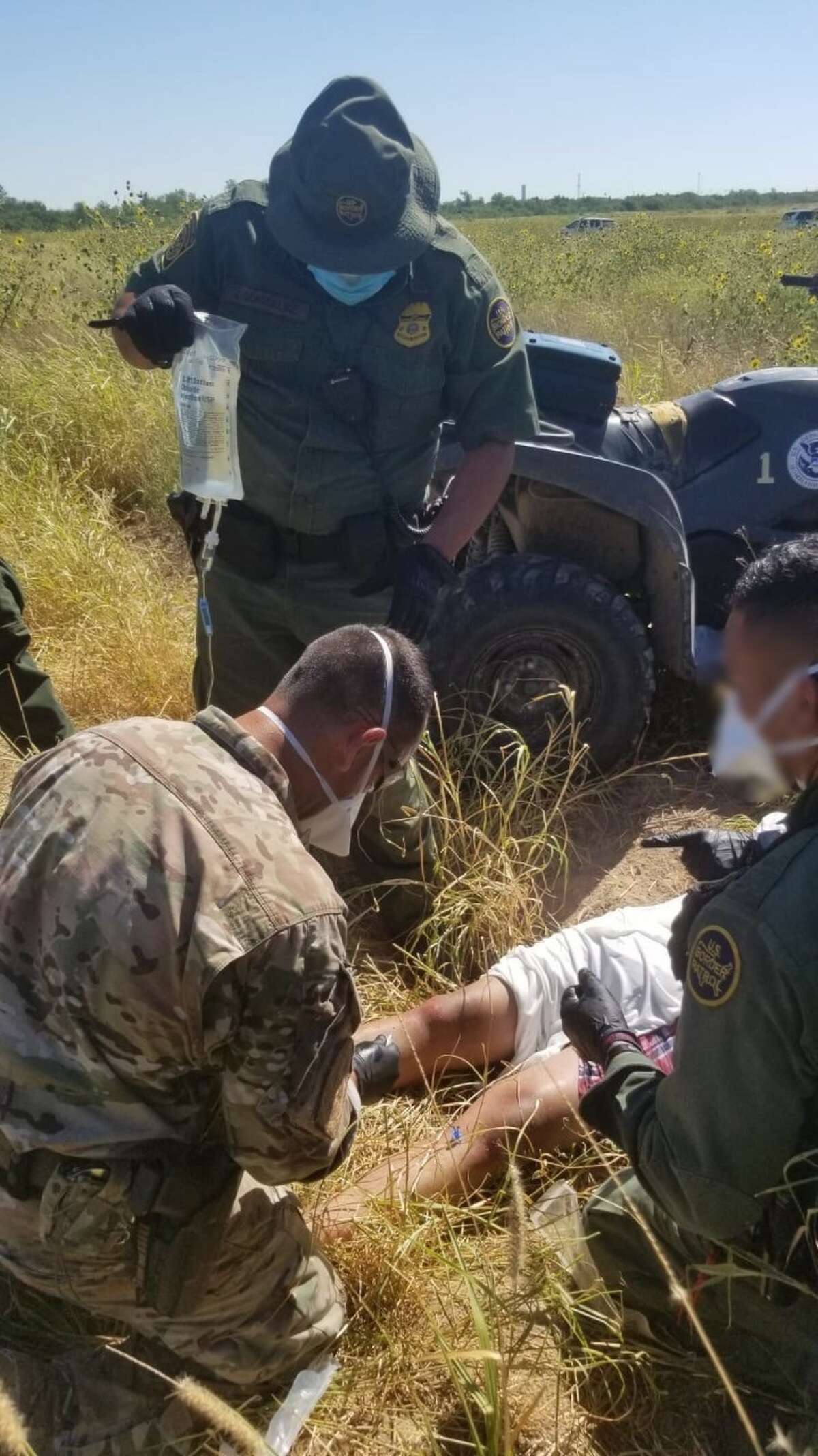 U.S. Border Patrol agents rendered life-saving aid to two juveniles who had crossed the border illegally