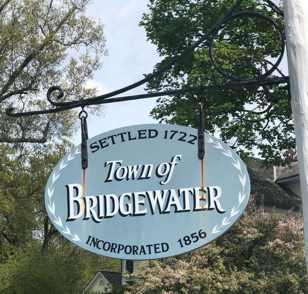 A welcome signs greets residents and visitors in the town's center.