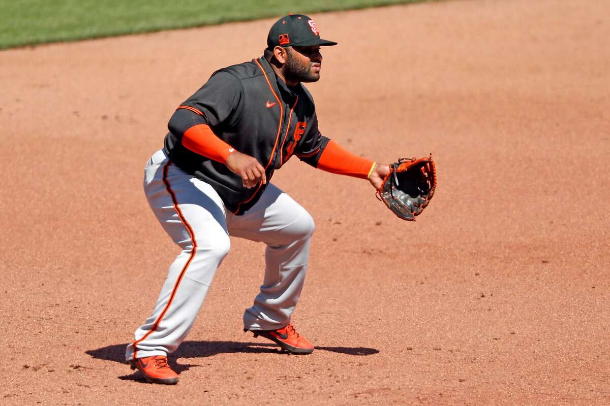 San Francisco Giants' Pablo Sandoval during intrasqaud game at Oracle Park in San Francisco, Calif., on Tuesday, July 14, 2020.