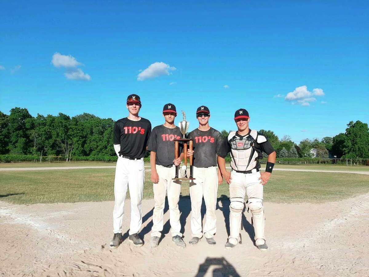 Holding the Quad City Storm tournament trophy from over the weekend are, from left, Nate Sochocki, Pierce Johnson, Danny Witbeck, and Reese Ransom. (Coutesy photo)