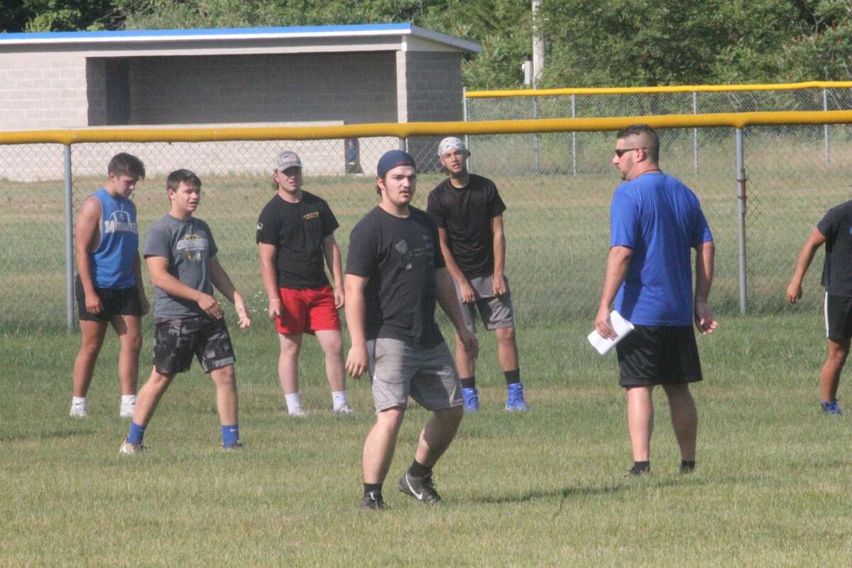 Morley Stanwood football players had a conditioning session with coach Art Campione on Monday Morley Stanwood football players had a conditioning session with coach Art Campione on Monday