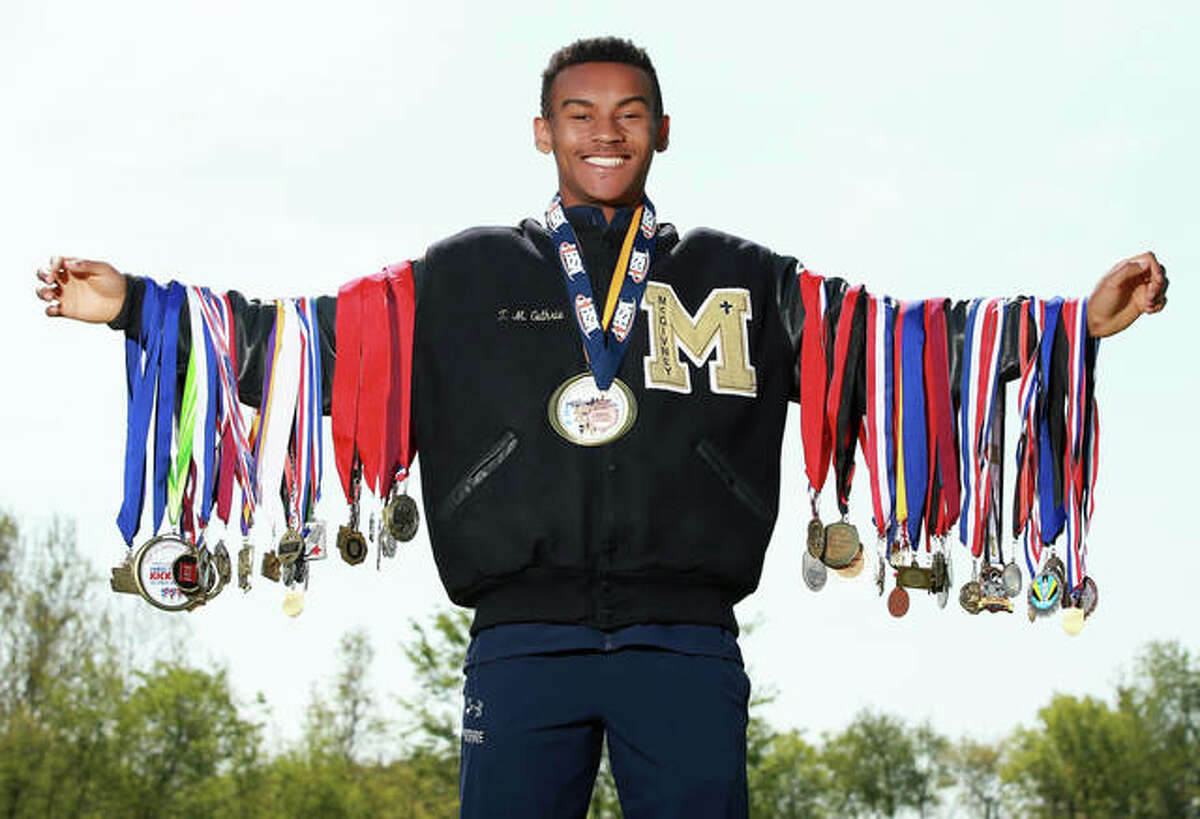 Father McGivney’s Tyler Guthrie earned all-state status with a 15th-place finish at the Class 1A state meet in Peoria as a junior and is the 2019 Telegraph Small-Schools Boys Cross Country Runner of the Year.