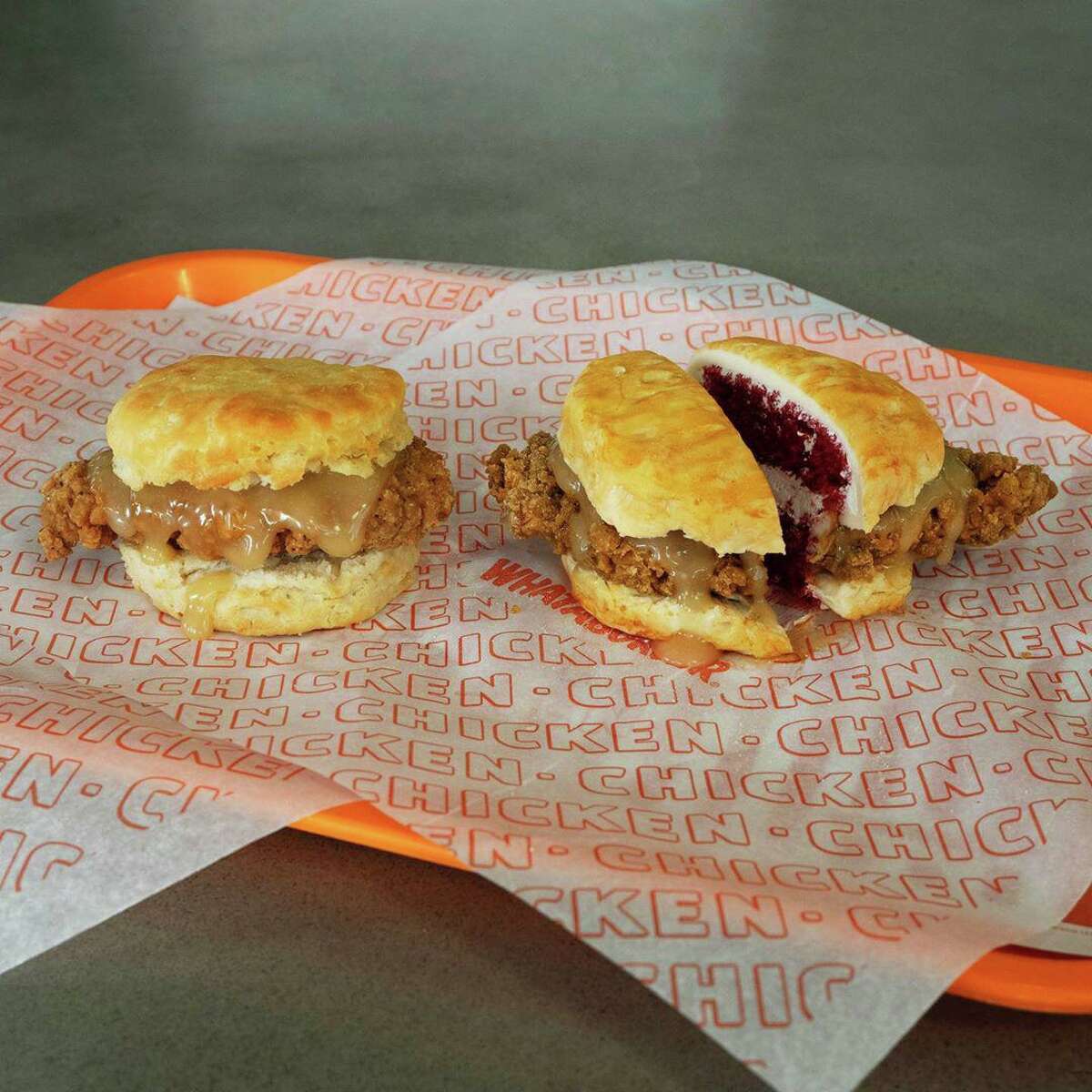 Is it Whataburger honey butter chicken biscuits? Nope, it's a cake. Natalie Sideserf of Sideserf Cake Studio has been making realistic cakes since 2012.
