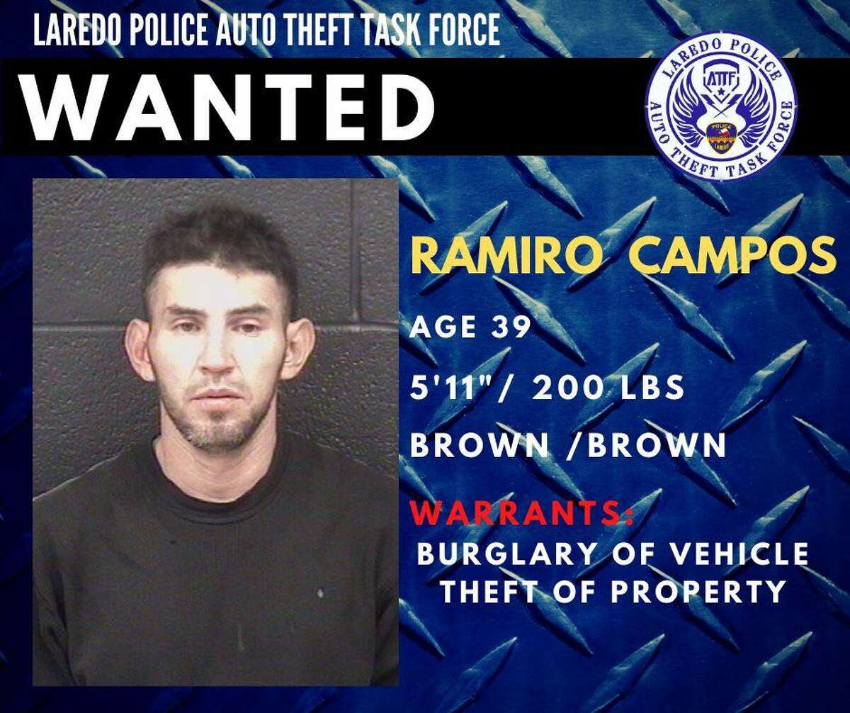 The LPD auto-theft task force is looking for Ramiro Campos, 39. He has three outstanding warrants for burglary of vehicle and three outstanding warrants for theft.