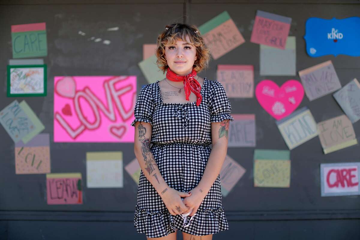 Sydney Chinchilla, a hair stylist at Citrus Salon, recently had her car tires slashed and believes it was because of the Black Lives Matter posters she had in her car at the time in Martinez, Calif., on Tuesday, July 14, 2020.