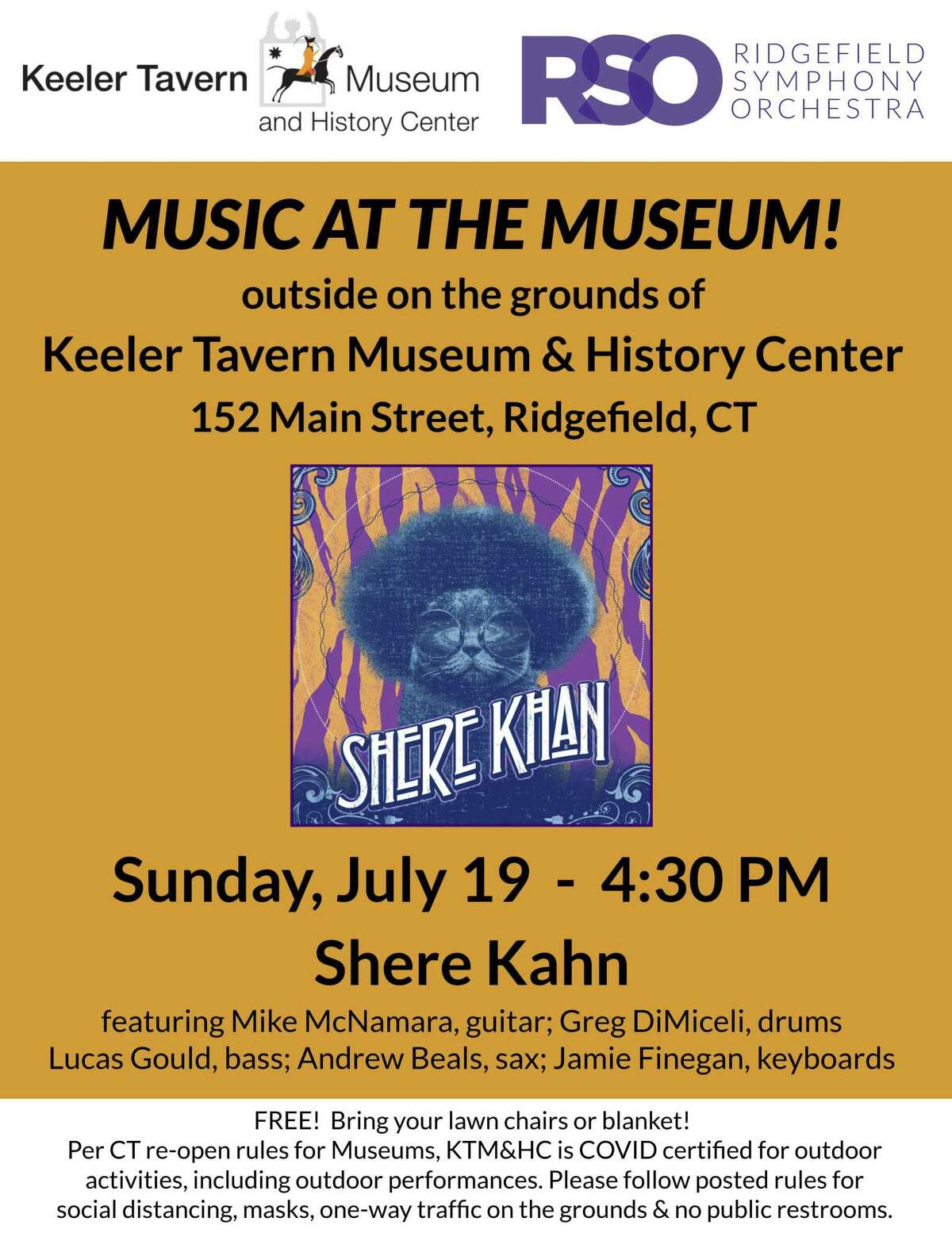 Keeler Tavern Museum & History Center (KTM&C) and Ridgefield Symphony Orchestra (RSO) present Music at the Museum, a free outdoor summer concert series starting Sunday, July 19, at 4:30 p.m.