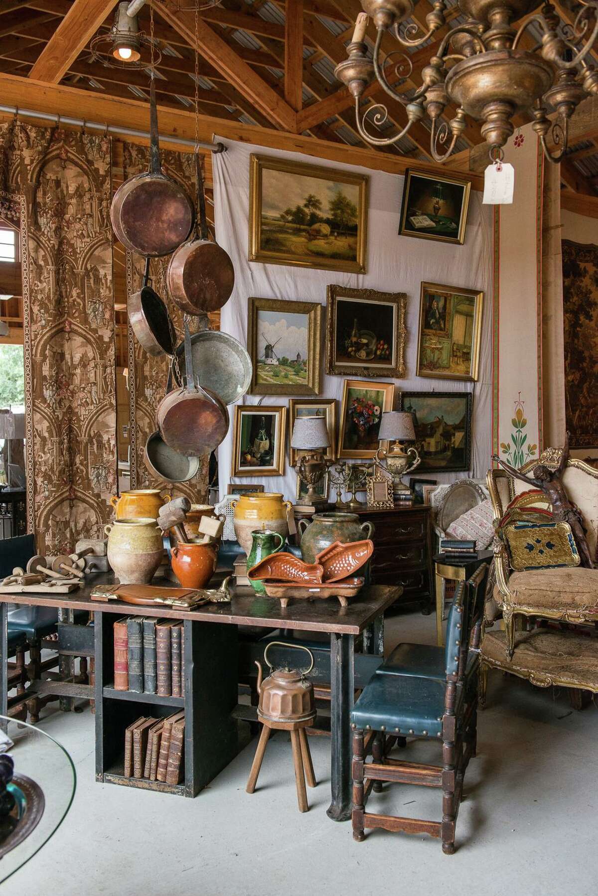 Fall Round Top antiques shows will run Oct. 15-Nov. 1. This photo shows a vendor booth at The Compound.