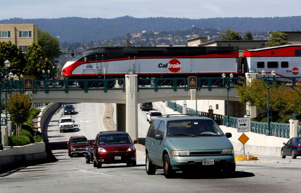 A CalTrain crosses Jefferson Avenue in Redwood City, Calif. on Wednesday April 29, 2009. Op-ed author John Pimentel argues that the California High-Speed Rail Authority's funds should be reallocated to regional transit systems, like CalTrain.