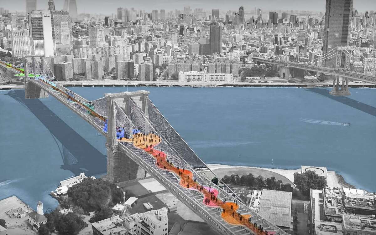 "The Cultural Current," a design by Aubrey Bader and Maggie Redding from Knoxville, Tenn. e-imagining the Brooklyn Bridge.