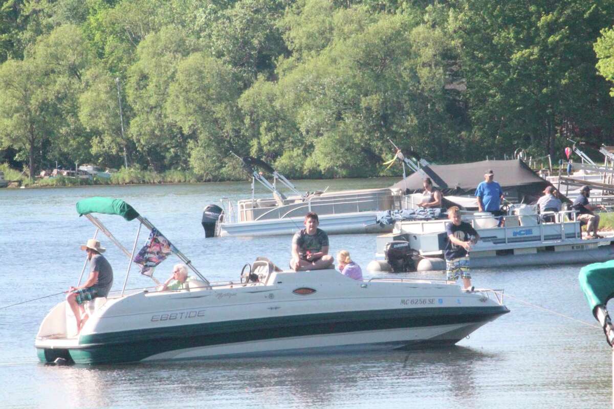 Anglers test their luck recently at Chippewa Lake. (Pioneer photo/John Raffel)