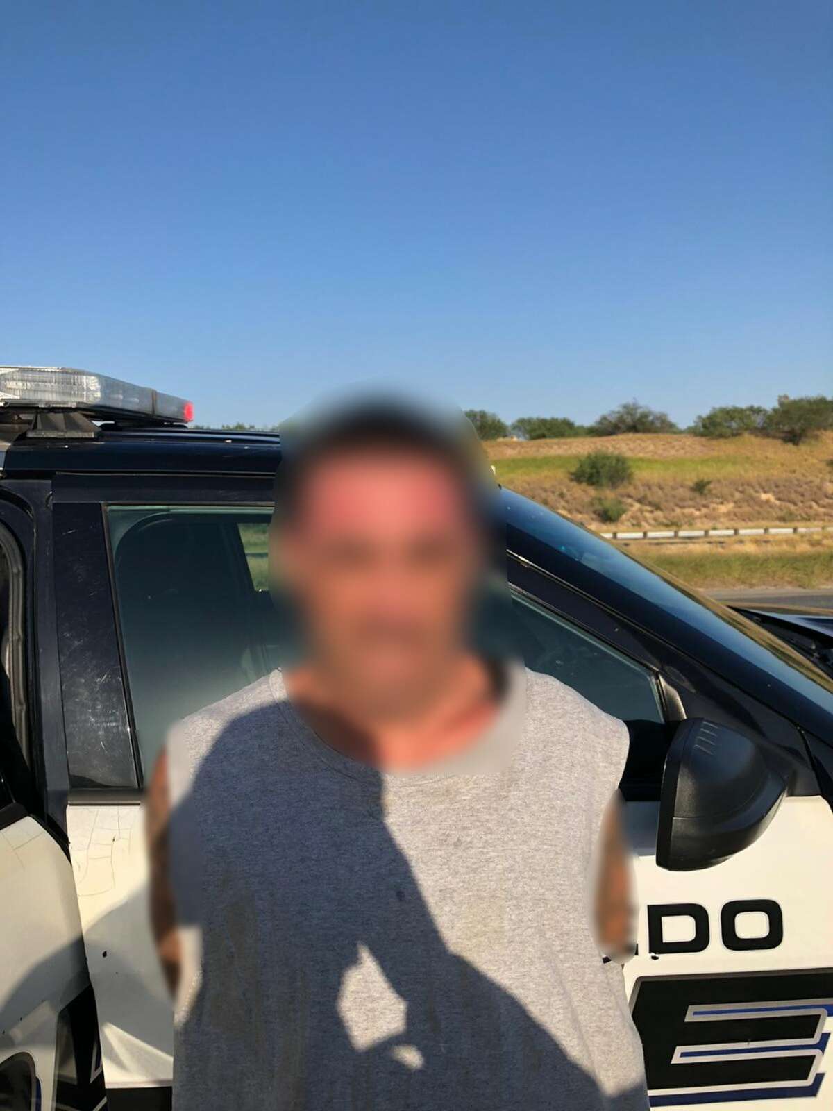 U.S. Border Patrol agents said this man led agents and Laredo police officers in a vehicle pursuit. The man was allegedly transporting immigrants who had crossed the border illegally. Authorities did not identify him.