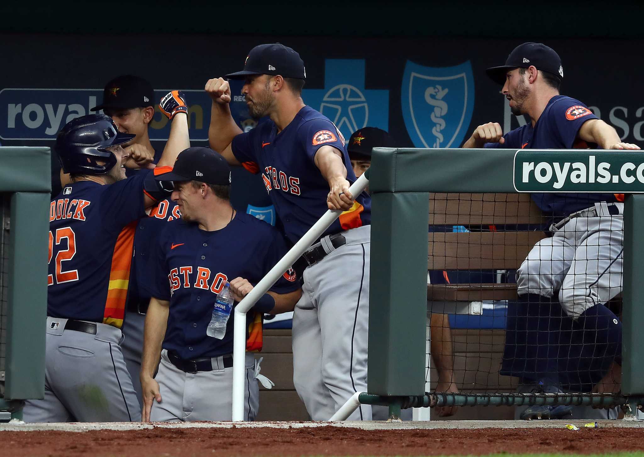 Lance McCullers Jr. #43 of the Houston Astros stands in the dugout News  Photo - Getty Images