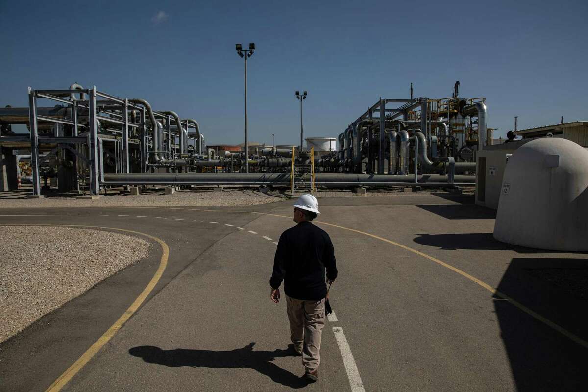 FILE -- A Noble Energy facility in Ashdod, Israel, June 27, 2019. In the first big deal since oil prices crashed four months ago, Chevron agreed on Monday, July 20, 2020, to buy Noble Energy for roughly $5 billion in what many experts consider the beginning of a sweeping consolidation in the U.S. oil industry. (Tamir Kalifa/The New York Times)