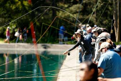 The Anglers Lodge and Casting Pools celebrate their 80th anniversary with free fly casting lessons in Golden Gate Park in San Francisco, CA on Saturday, May 12, 2018.