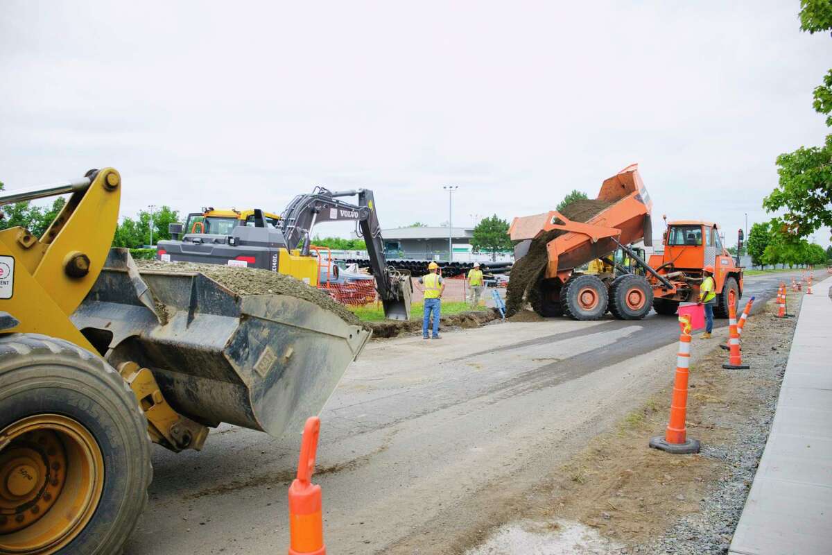 Construction work has started on the South Troy Industrial Road project on Wednesday, July 22, 2020, in Troy, N.Y. (Paul Buckowski/Times Union)