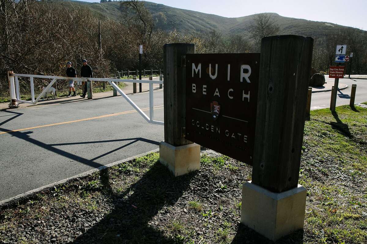 The parking lot gate for Muir Beach remained close due to the government shutdown in San Francisco, Calif. Saturday, Jan. 20, 2018.