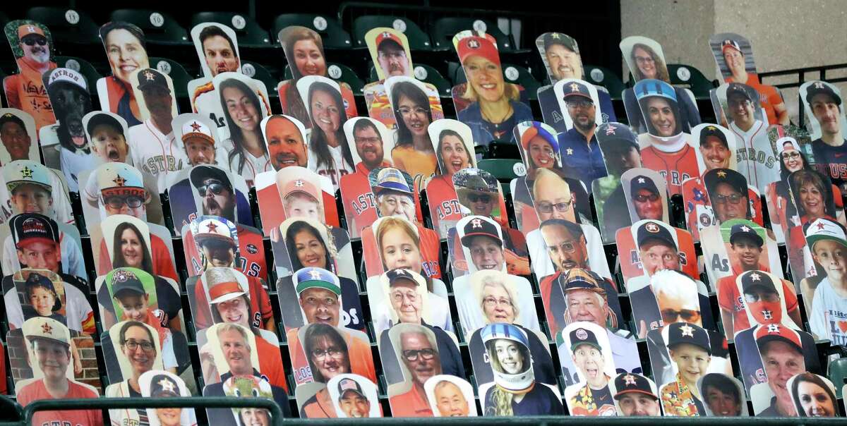 First look at fans' cardboard cutouts in Astros' Crawford Boxes