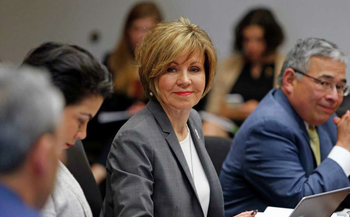 City Manager Sheryl Sculley,C,listens during meeting. The council's Governance Committee meets Wednesday to discuss settting metrics for the city manager on Wednesday, February 28, 2018 at City Hall Briefing Room.