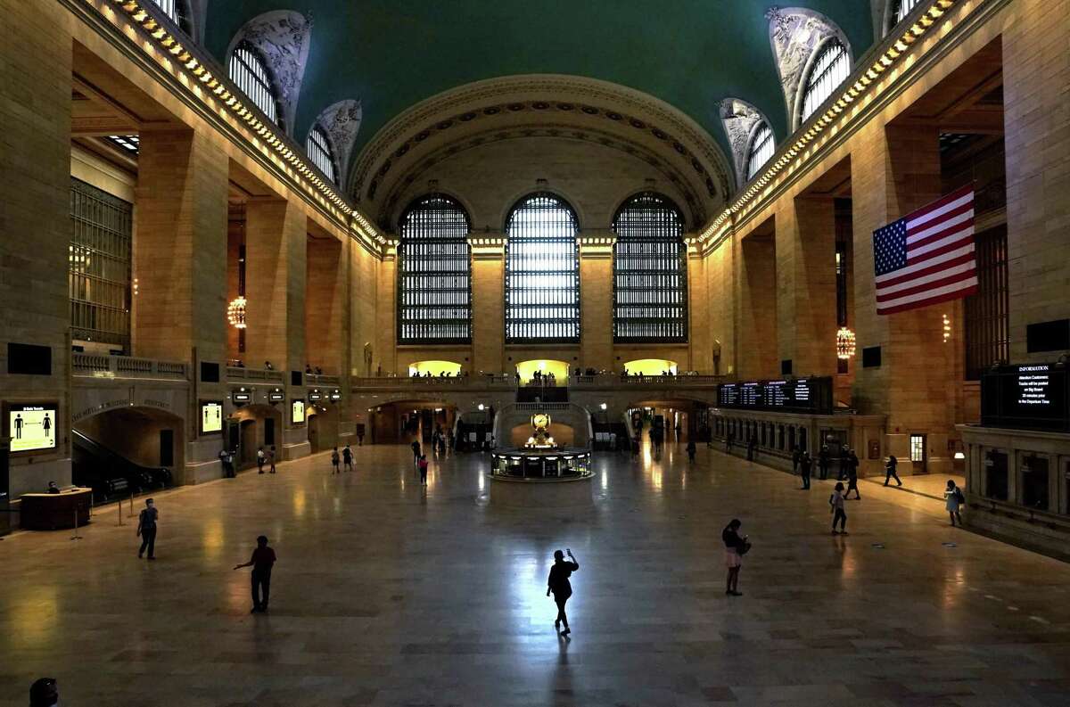 A quiet Grand Central Terminal in New York City on Tuesday, July 21, 2020, on the heels of the Partnership for New York City releasing a white paper analyzing the city’s options to boost appeal among residents and businesses considering a relocation to the suburbs given the ongoing COVID-19 pandemic. (Photo by TIMOTHY A. CLARY/AFP via Getty Images)