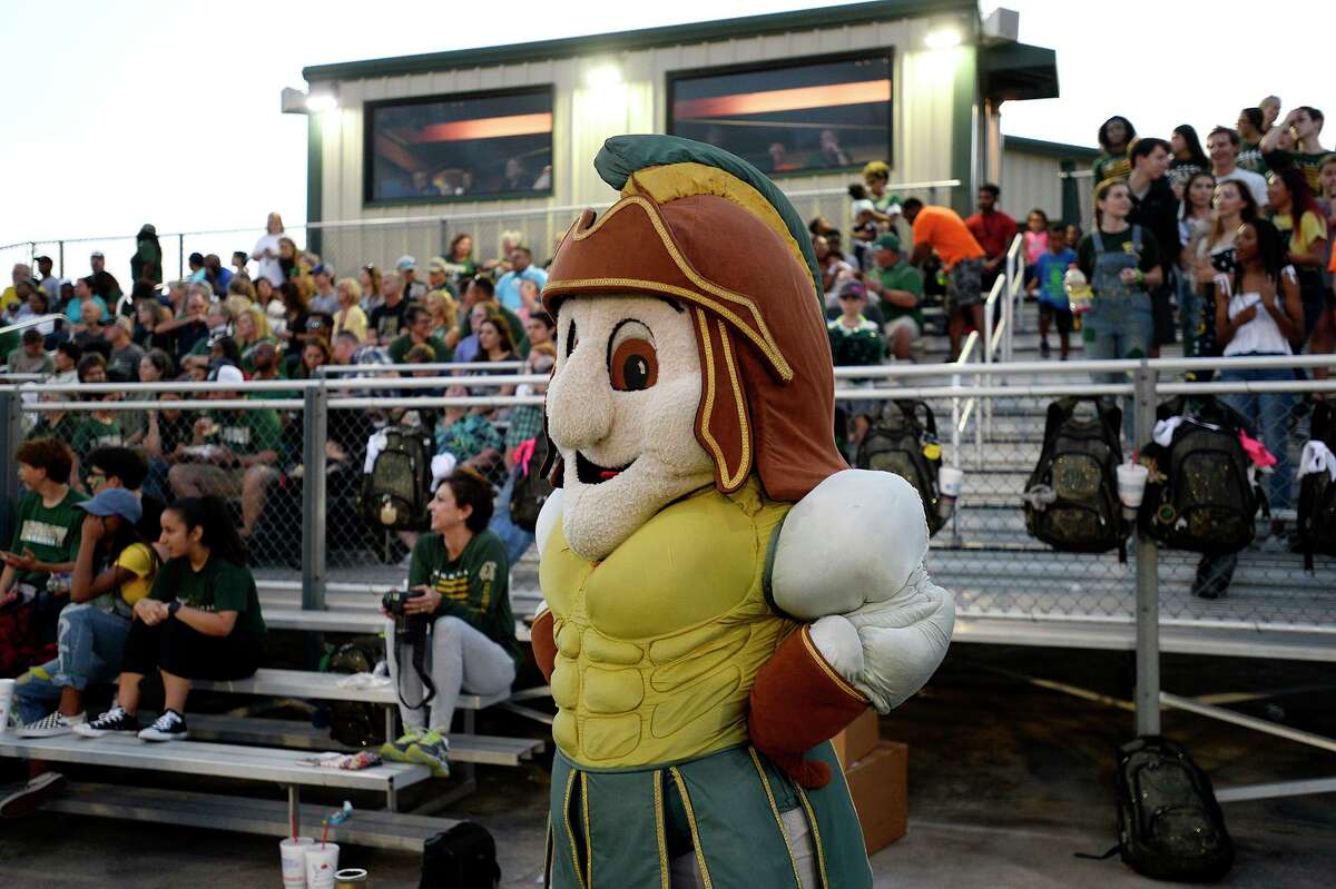 Legacy Christian Academy's mascot watches as the Warriors take on Kelly Catholic. Photo taken Friday 9/7/18 Ryan Pelham/The Enterprise