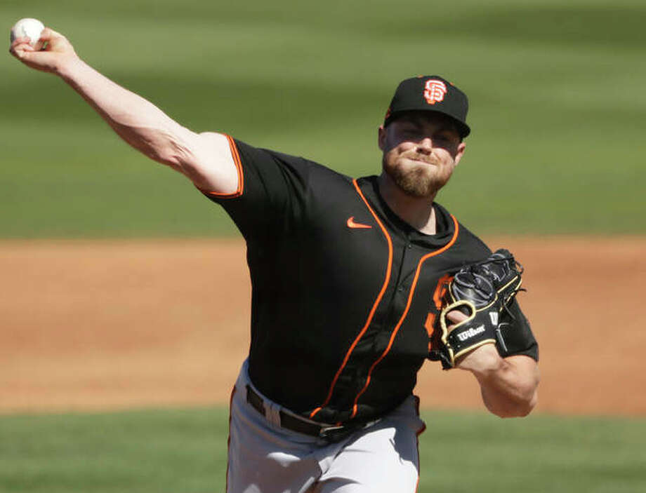 FILE - San Francisco Giants pitcher Sam Coonrod throws during the third inning of a spring training game against the San Diego Padres on March 1 in Peoria, Ariz. Photo: Associated Press