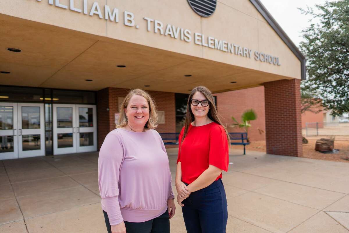 Bethany Solis, left, is executive director of IDEA Public Schools in the Permian Basin, and Hailey McCarthy is executive principal of IDEA Travis Academy.