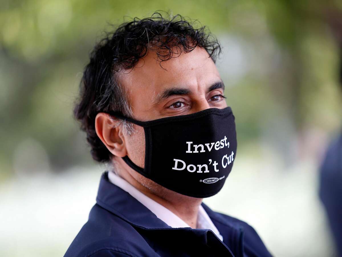California Assemblymember Ash Kalra appears at a rally supporting health care workers at Regional Medical Center, in San Jose on July 21, 2020.