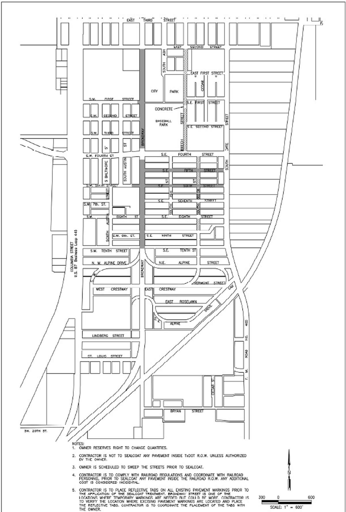 Sealcoating to be applied to several Plainview streets next week