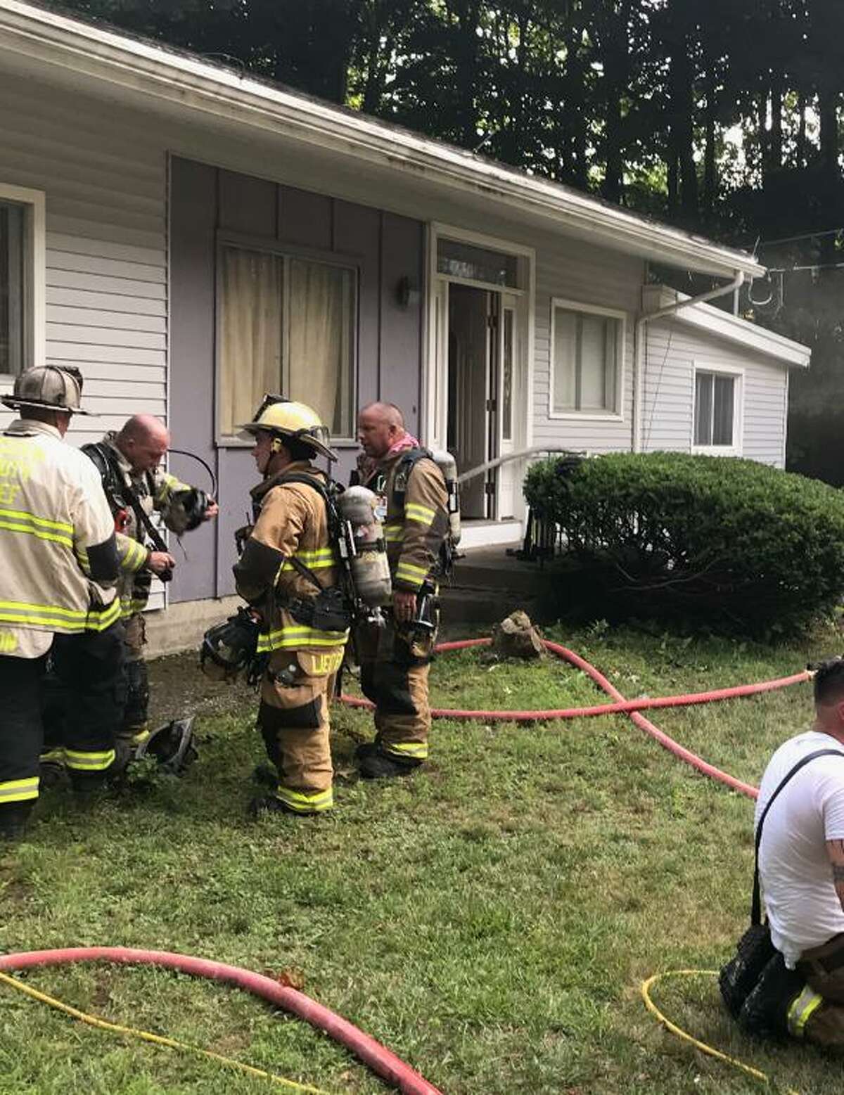 All Shelton fire departments responded to a house fire on Ripton Road Saturday, July 25.
