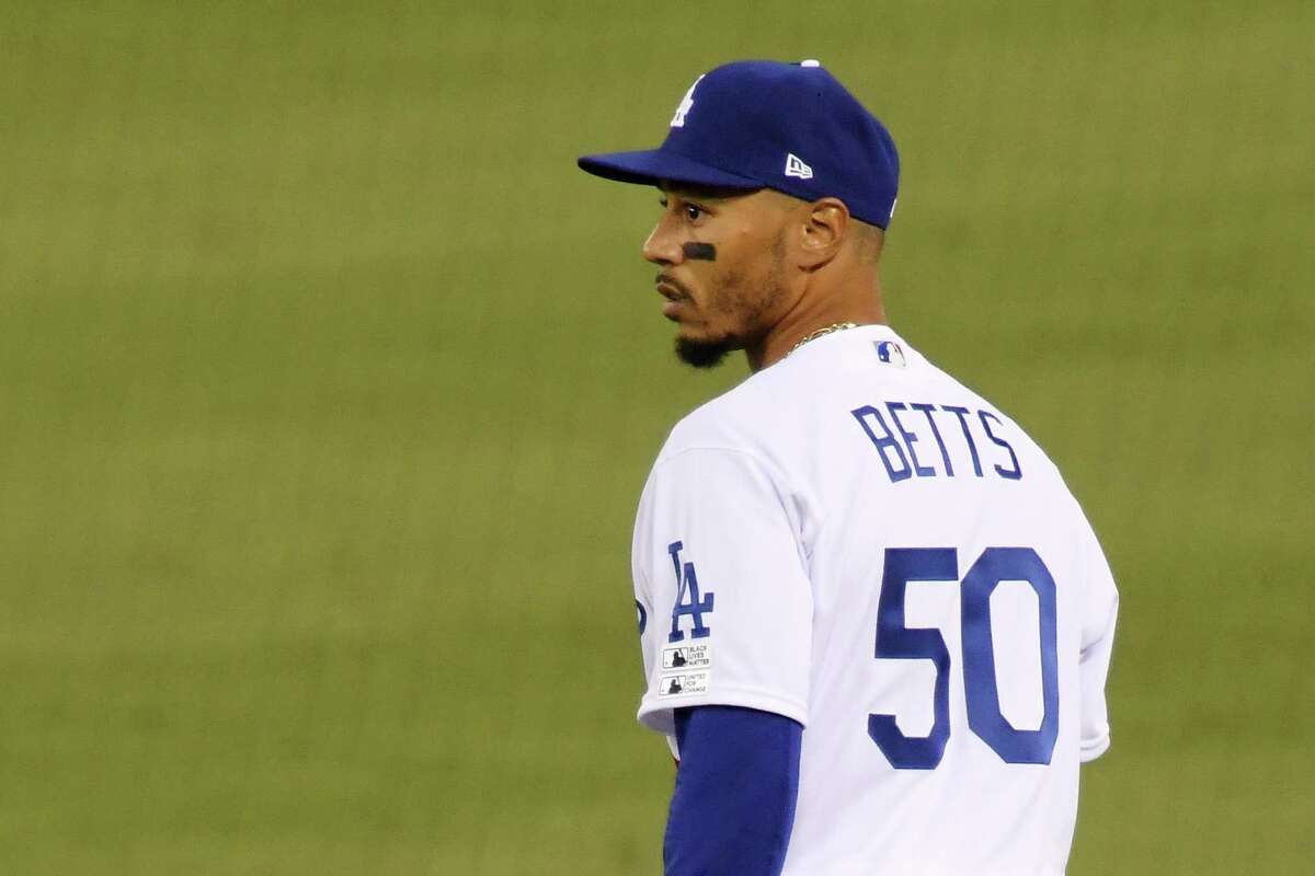 Right fielder Mookie Betts is off to a .150 (3-for-20) start as a Dodger.