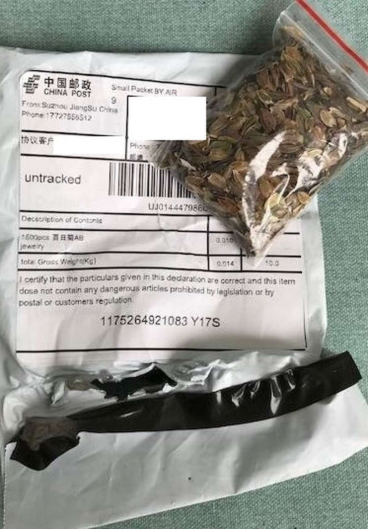 Officials are warning residents to not plant seeds sent from China.