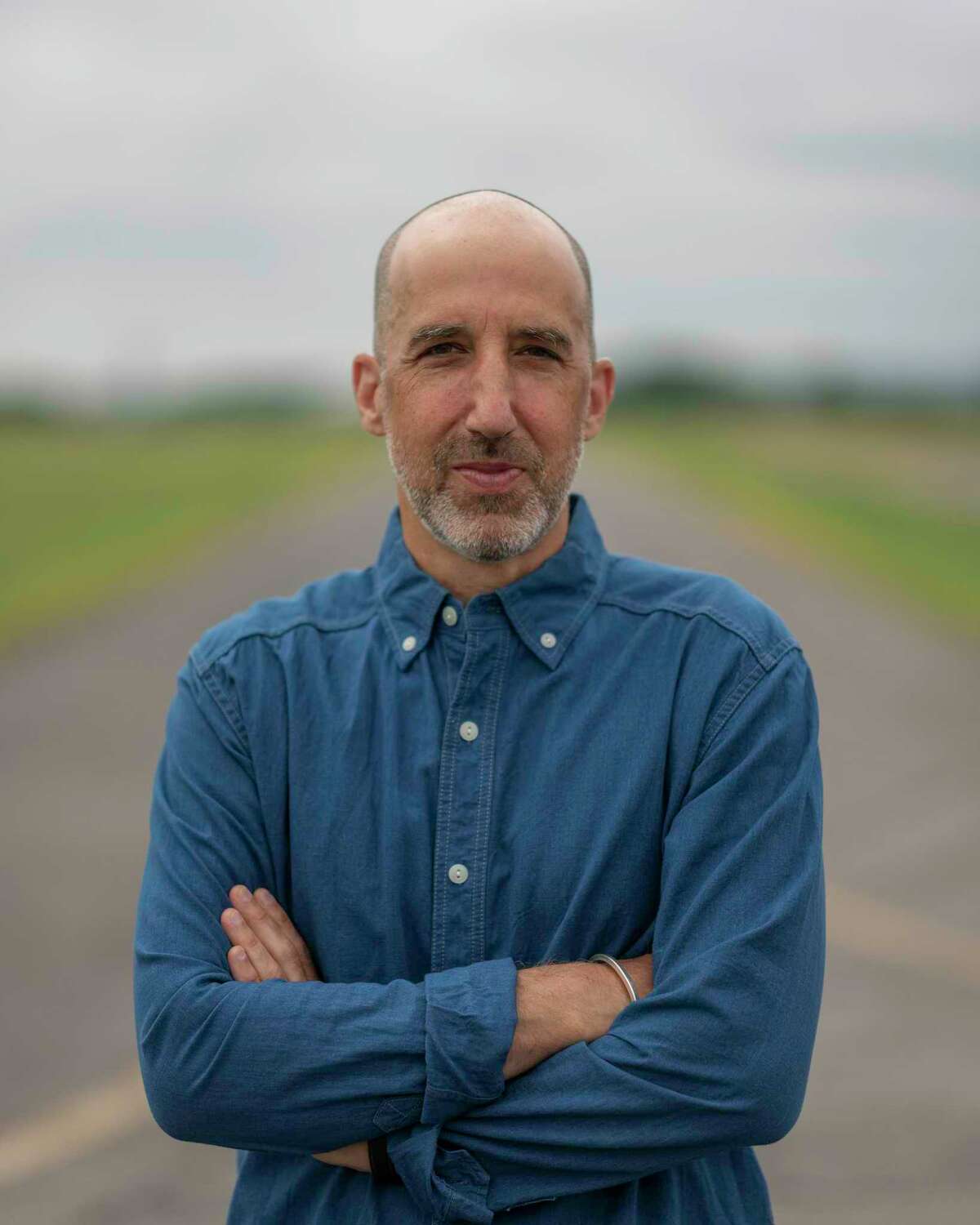 Author Ed Schwarzschild at Albany International Airport. His new novel 