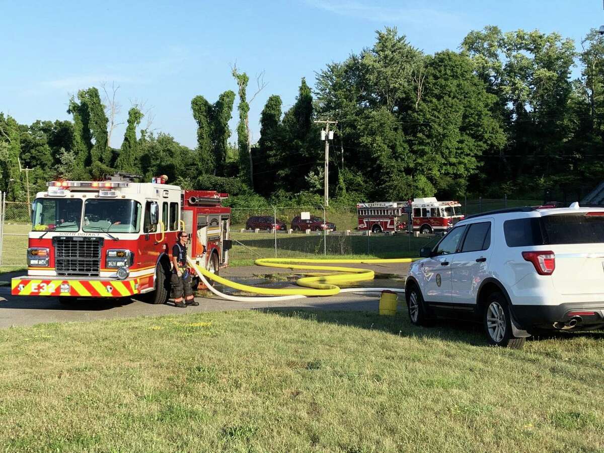Crews from city fire departments and two surrounding towns were called out to the water treatment plant for a blaze Monday.