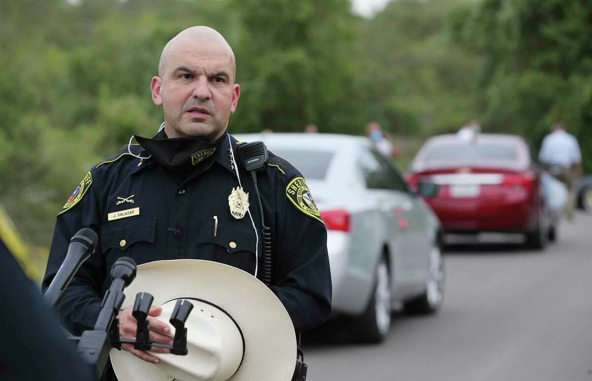 Bexar County Sheriff Javier Salazar talks to media July 28, 2020. On Tuesday, Aug. 18, 2020, the sheriff held a news conference to update the media on crime in the city, including the identification of a man found burning on the side of U.S. 90 last week.