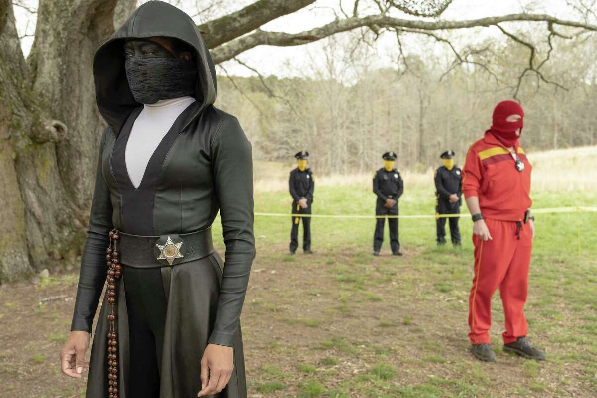 This image released by HBO shows Regina King in a scene from "Watchmen." The series was nominated for an Emmy Award for outstanding limited series on Tuesday, July 28, 2020. King was also nominated for outstanding lead actress in a limited series or movie. (Mark Hill/HBO via AP)