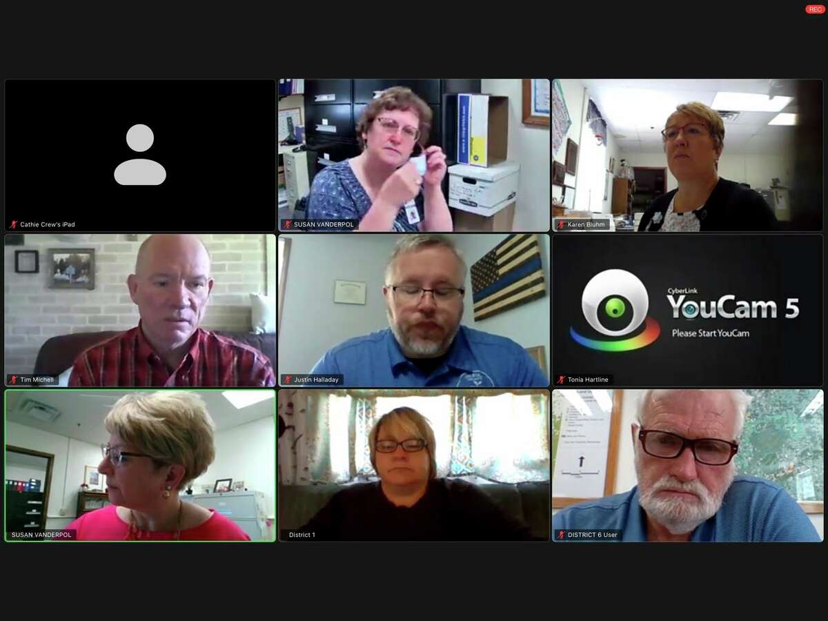 The Osceola County Board of Commissioners finance committee met virtually on June 25 to discuss options for saving the county money in light of possible reduce revenues due to the coronavirus pandemic. Cost saving measures include possible reduced work hours, extended employee furloughs and changes to the employee retirement and health care plans. (Herald Review photo/Cathie Crew)