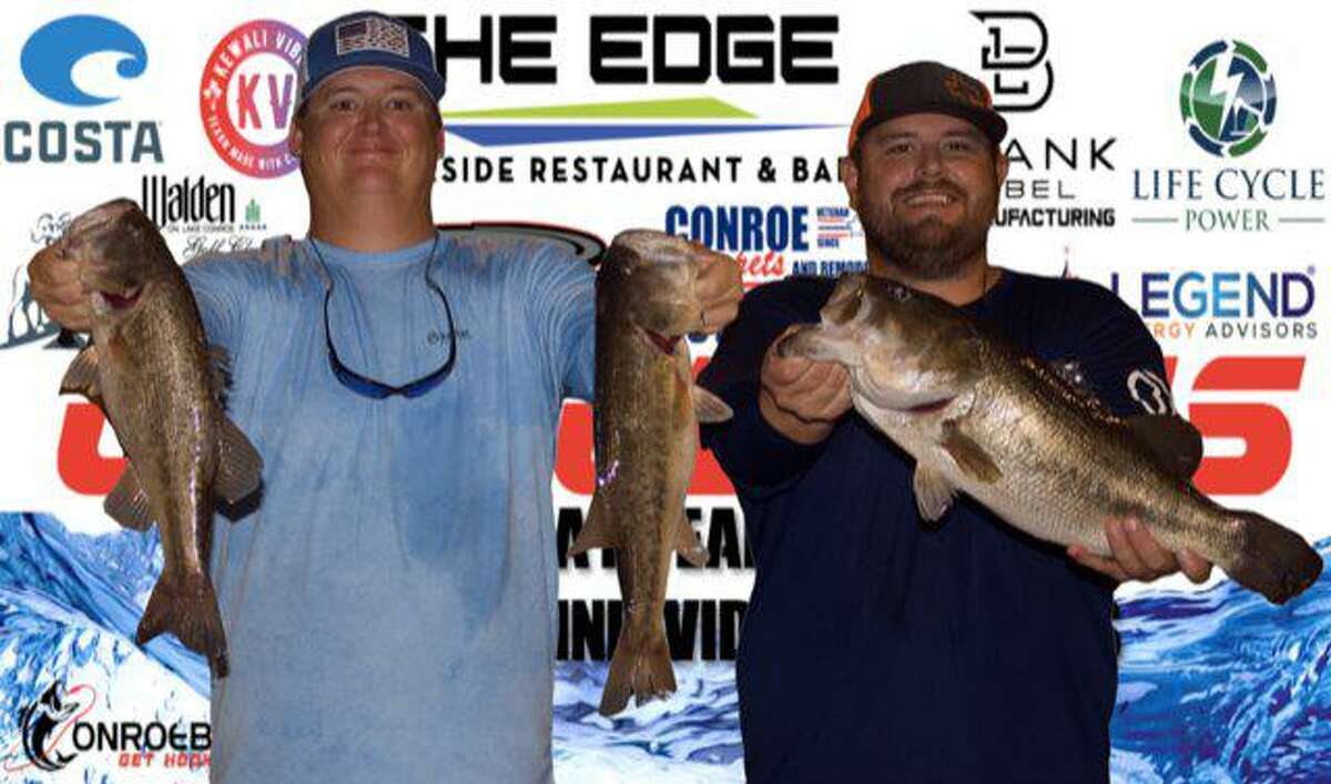 Travis Signorin and Daniel Streetercame in third place in the CONROEBASS Tuesday Night tournament with a stringer weight of 12.47 pounds.