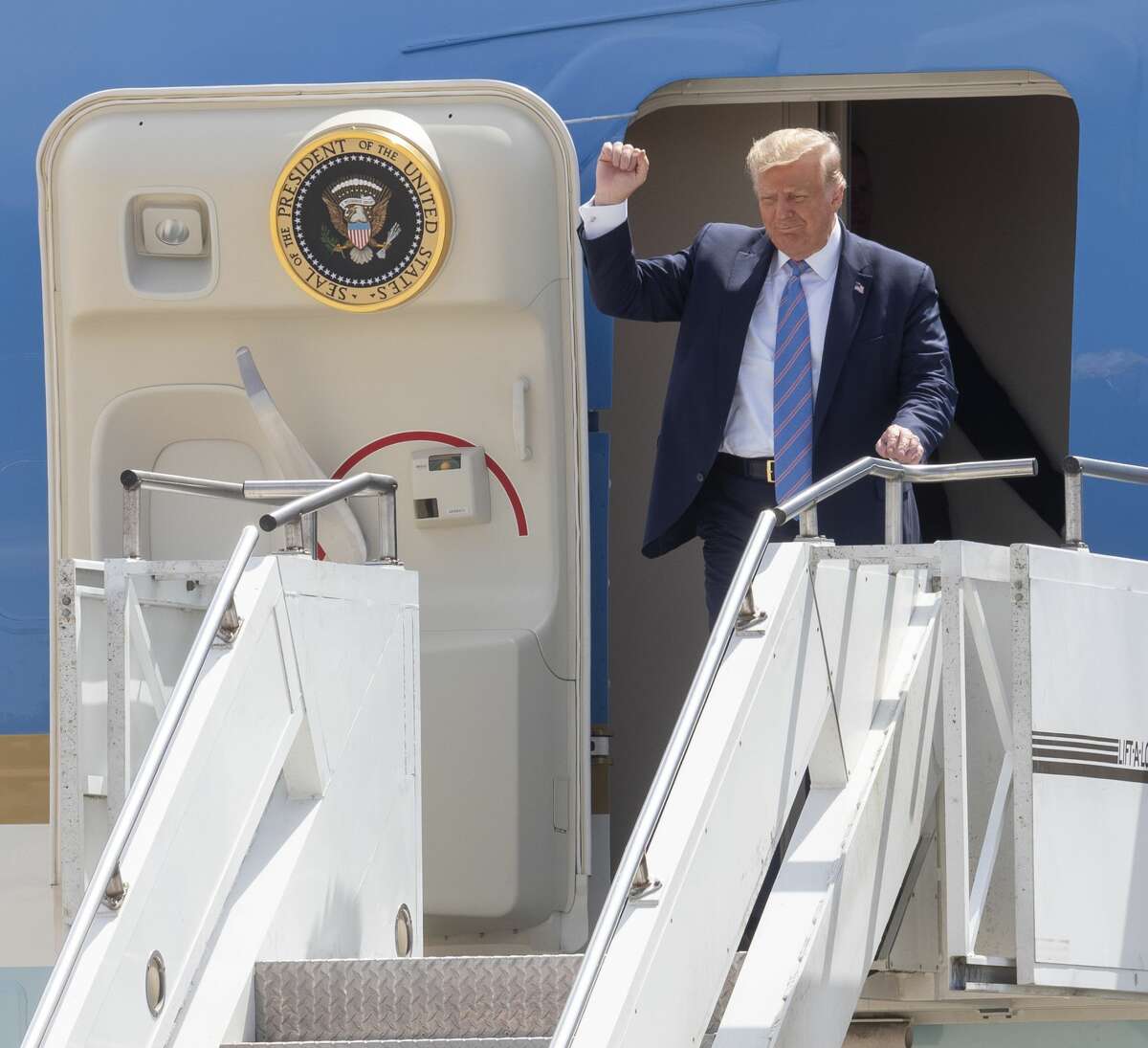 President Trump arrives on Air Force One 07/29/2020 at the Midland International Air & Space Port. Tim Fischer/Reporter-Telegram