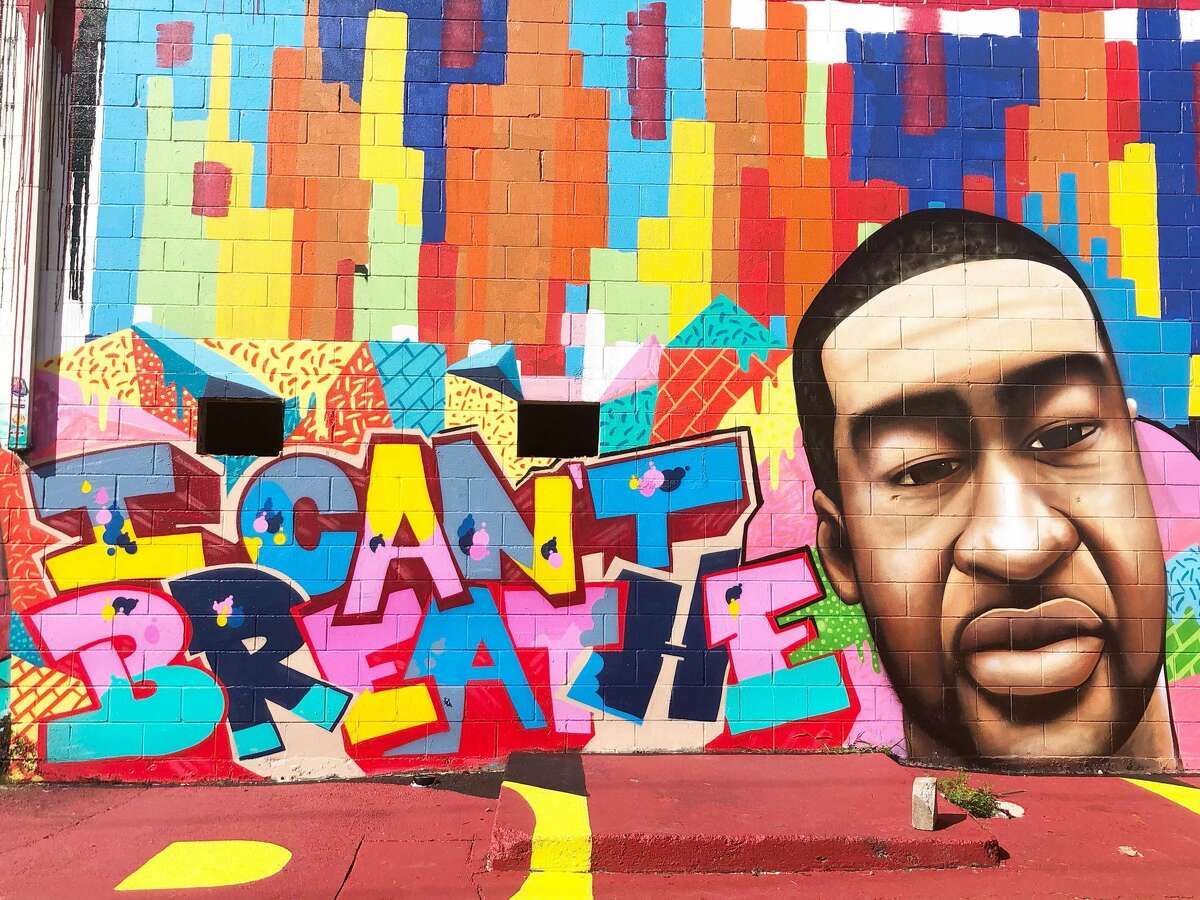 This mural of George Floyd was seen in East Houston on Wednesday, July 29, 2020.