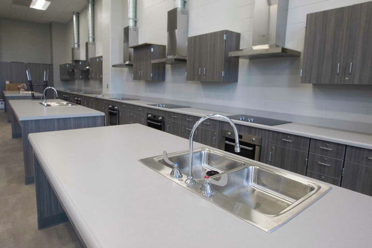 Counters are seen inside the culinary class at the new Donald J. Stockton Junior High School, Wednesday, July 29, 2020, in Conroe.