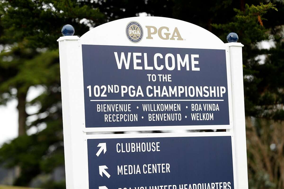 Welcome sign at Harding Park Golf Course in San Francisco, Calif., on Tuesday, July 28, 2020. Harding Park will host the PGA Championship next week.